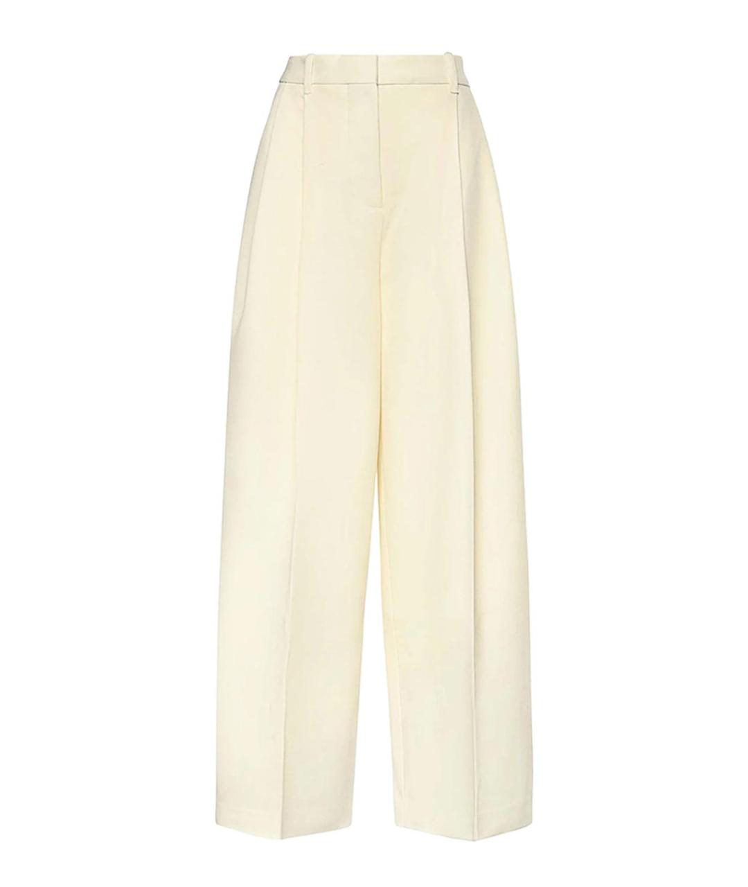 JACQUEMUS Белые шерстяные брюки широкие, фото 1