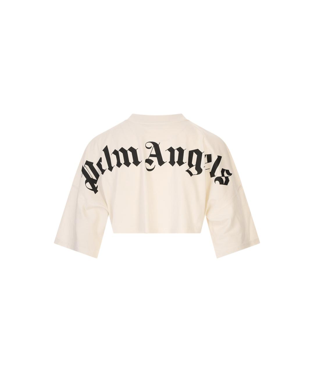PALM ANGELS Бежевая хлопковая футболка, фото 2