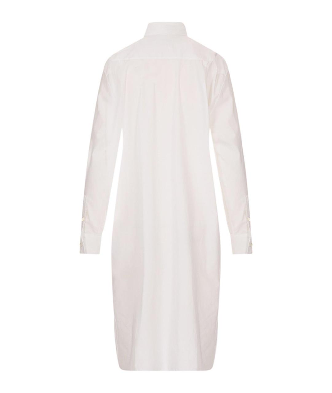 JIL SANDER Белое хлопковое повседневное платье, фото 2
