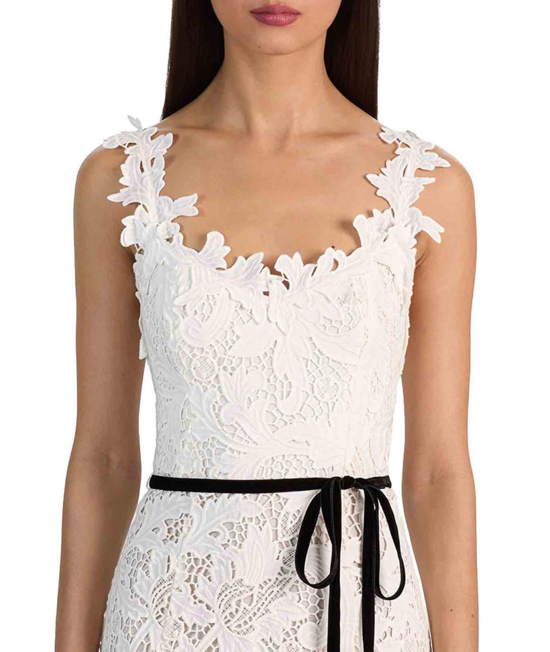ALICE+OLIVIA Белое бархатное повседневное платье, фото 3