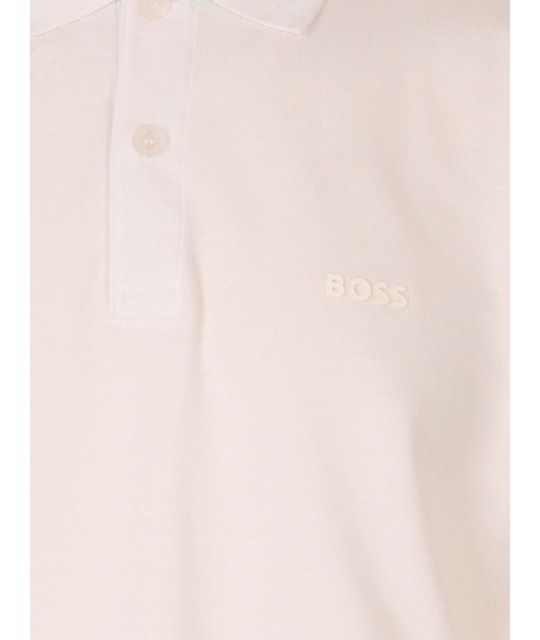 HUGO BOSS Белое хлопковое поло с коротким рукавом, фото 3