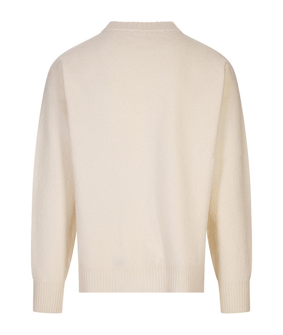 JIL SANDER Белый шерстяной джемпер / свитер, фото 2