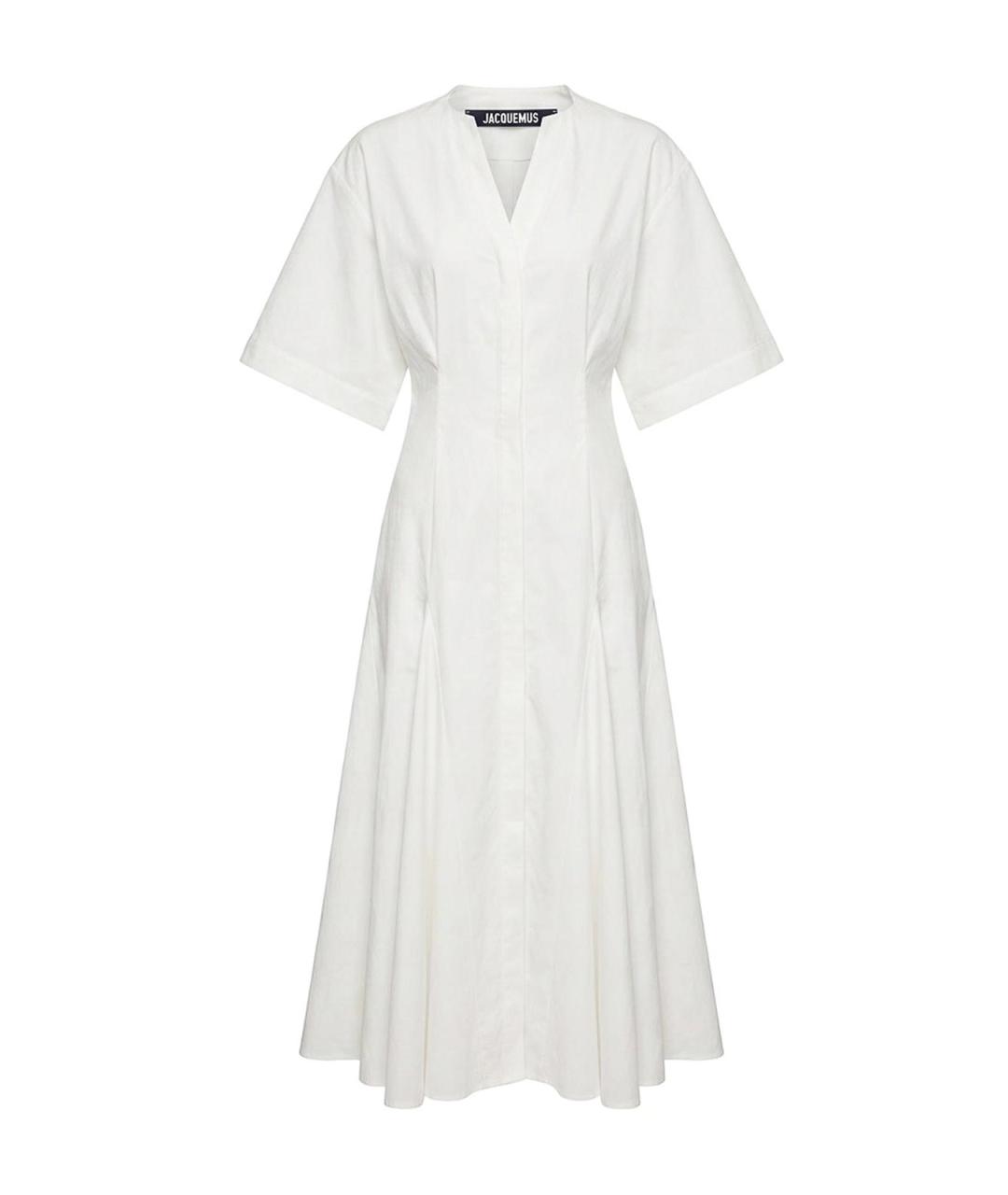 JACQUEMUS Белое хлопковое повседневное платье, фото 1