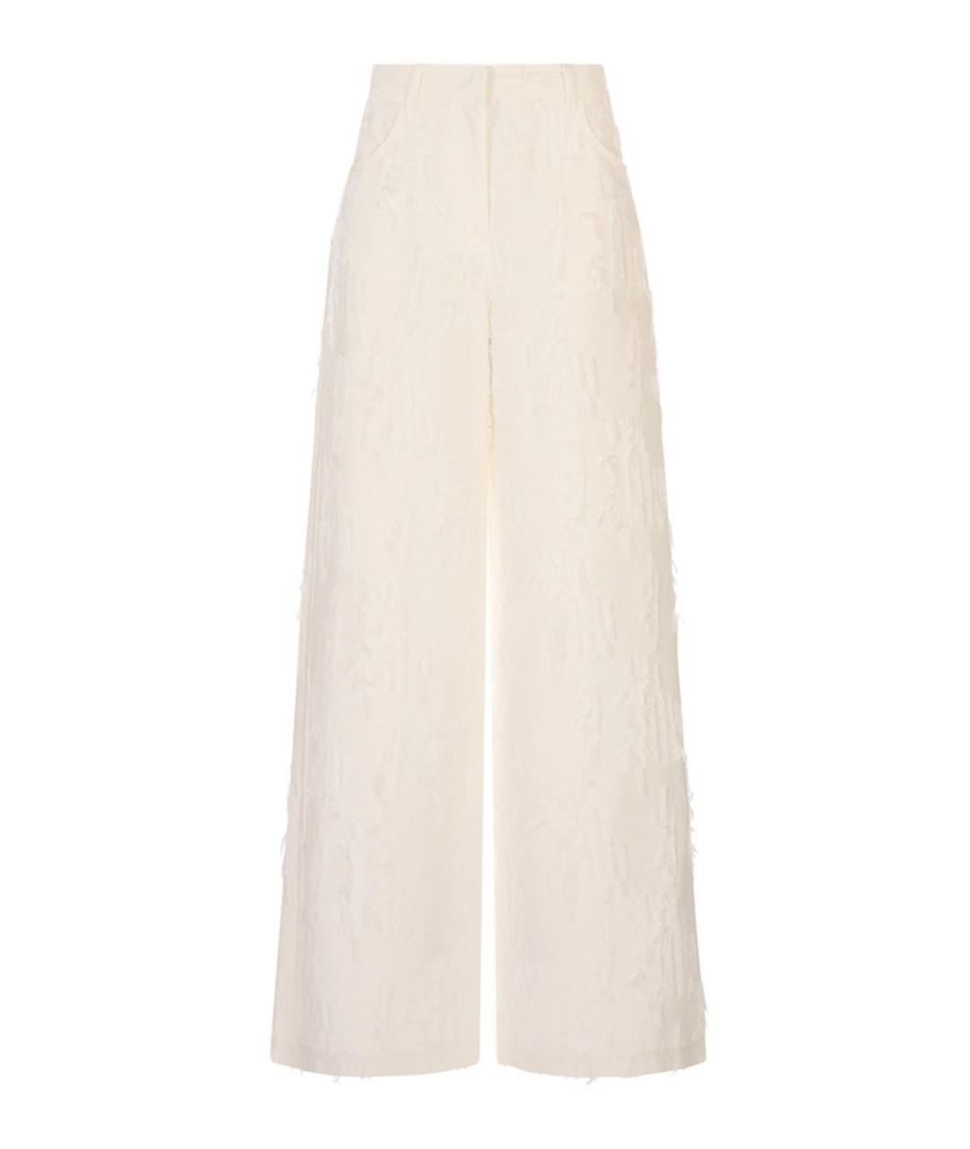 MSGM Белые хлопковые брюки широкие, фото 1
