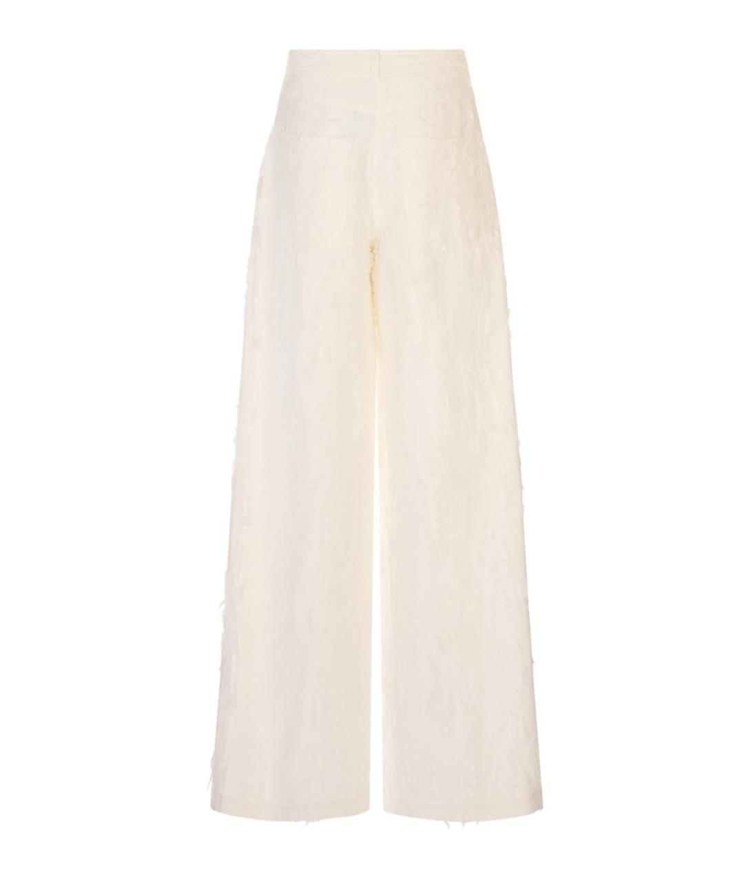 MSGM Белые хлопковые брюки широкие, фото 2