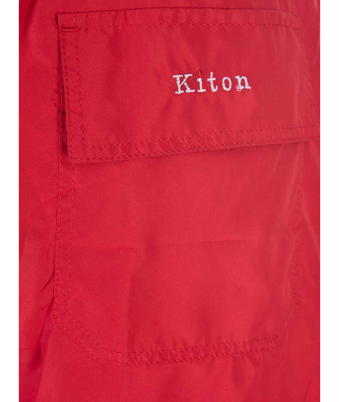 KITON Красные полиэстеровые шорты, фото 4