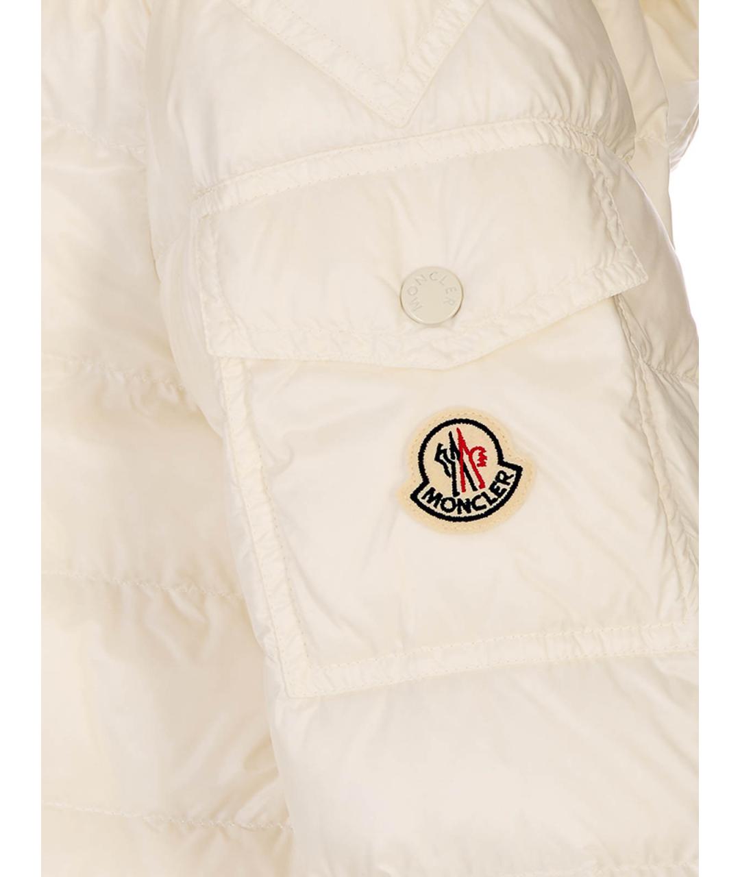 MONCLER Белый полиамидовый пуховик, фото 3
