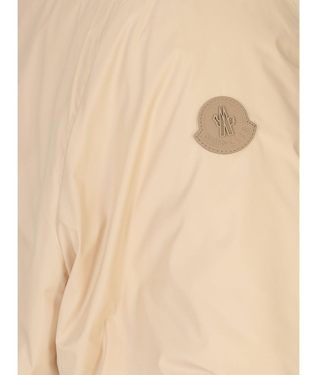 MONCLER Бежевая полиамидовая куртка, фото 3