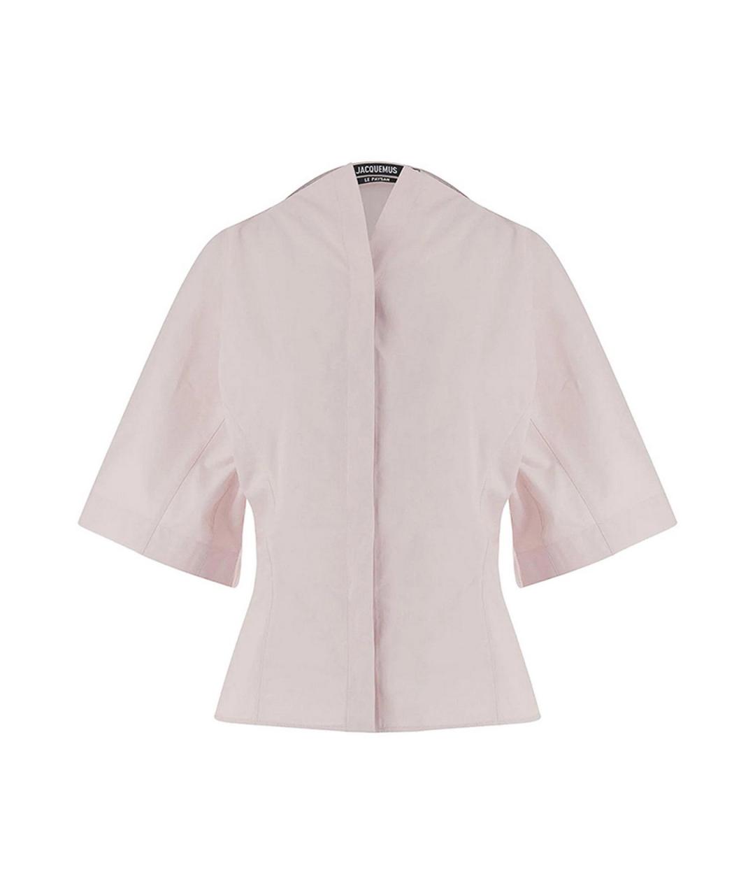 JACQUEMUS Розовая хлопковая рубашка, фото 1