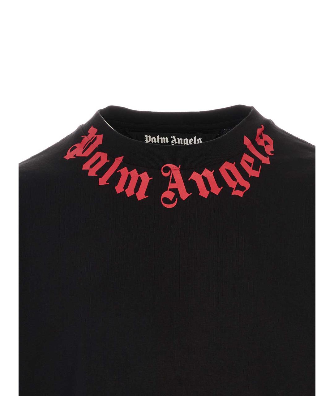 PALM ANGELS Черная хлопковая футболка, фото 3