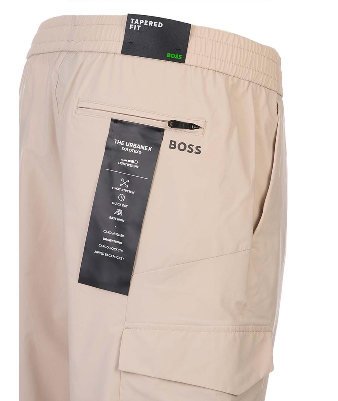 HUGO BOSS Бежевые полиамидовые повседневные брюки, фото 3