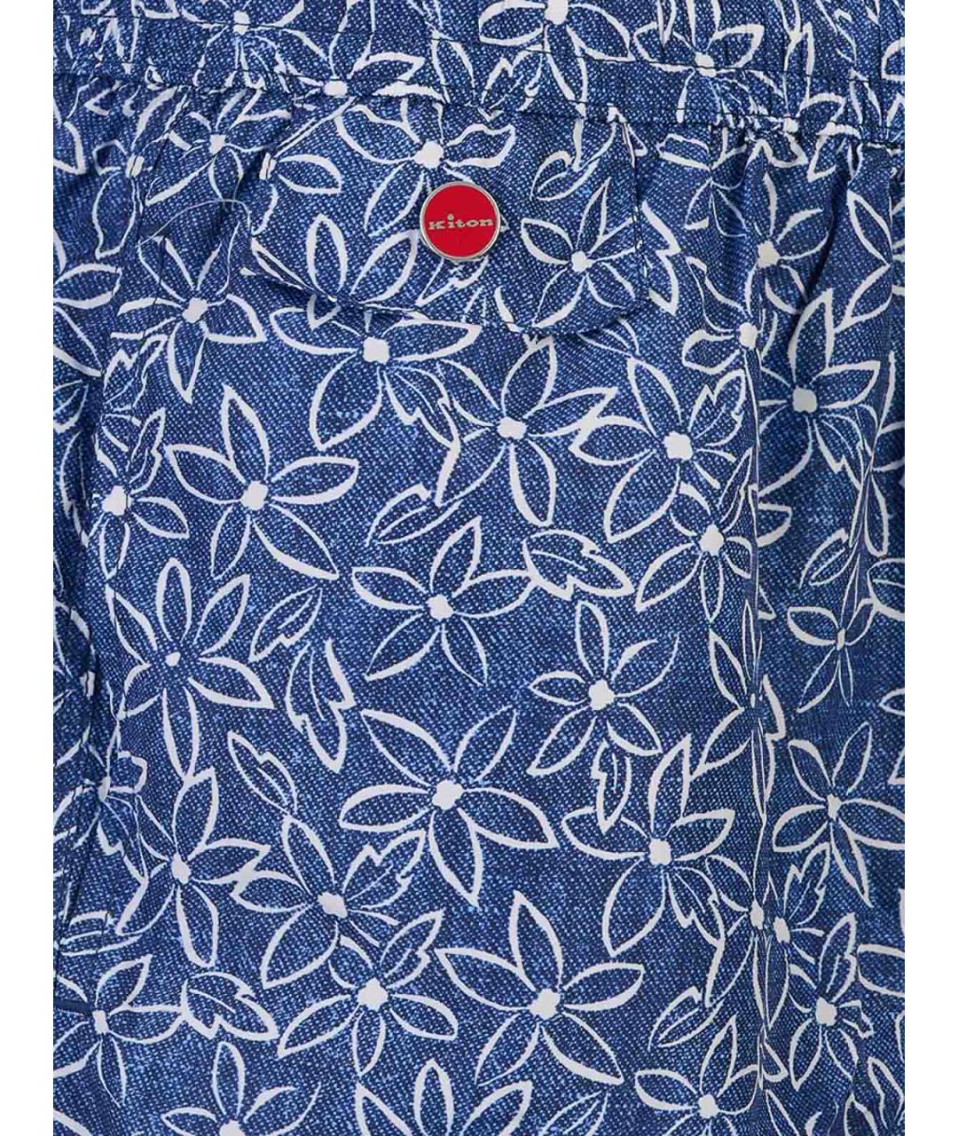 KITON Синие полиэстеровые шорты, фото 3