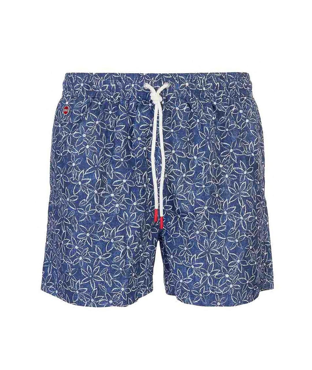 KITON Синие полиэстеровые шорты, фото 1