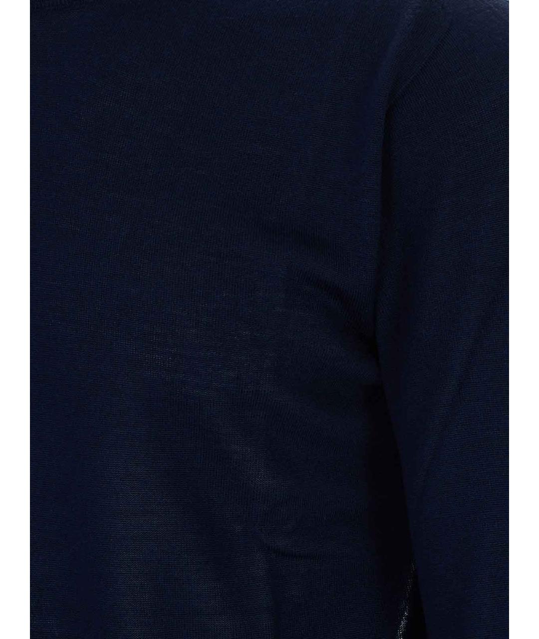 CANALI Темно-синий шерстяной джемпер / свитер, фото 3