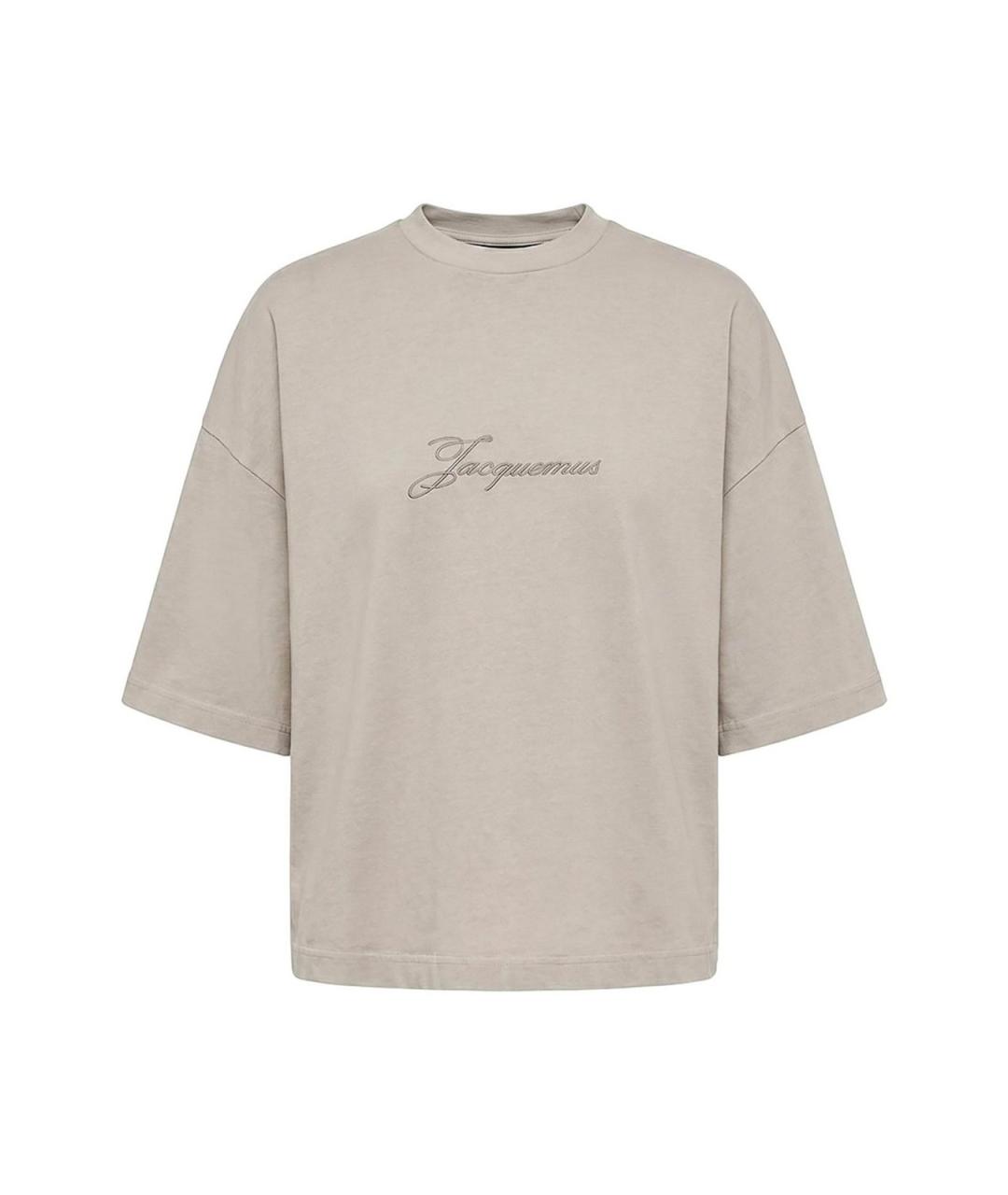 JACQUEMUS Бежевая хлопковая футболка, фото 1