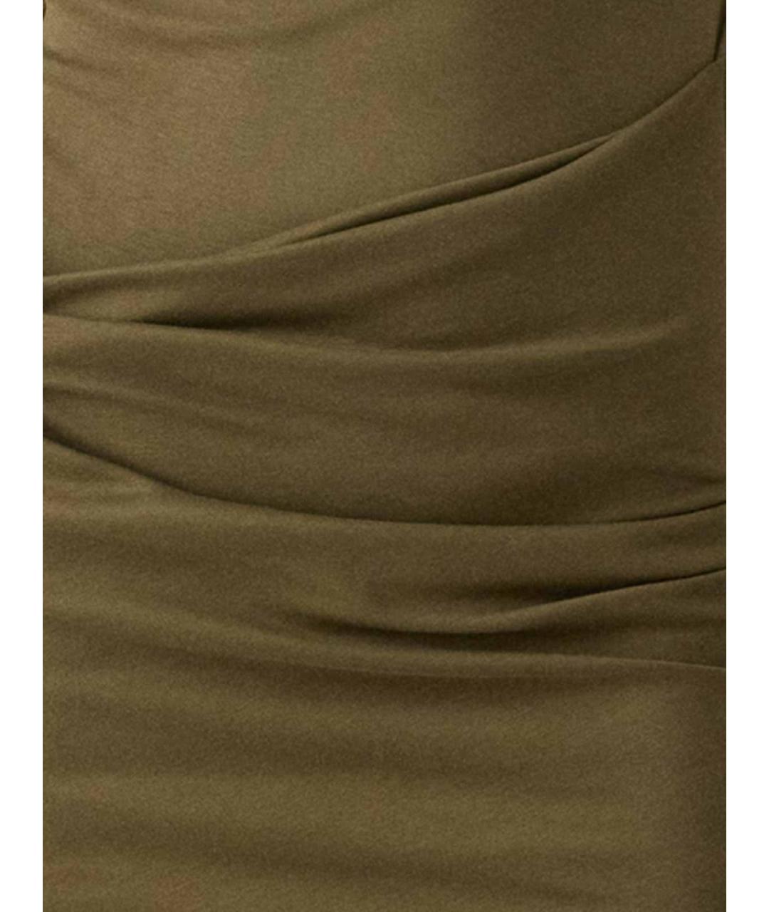 JACQUEMUS Хаки хлопковое коктейльное платье, фото 3