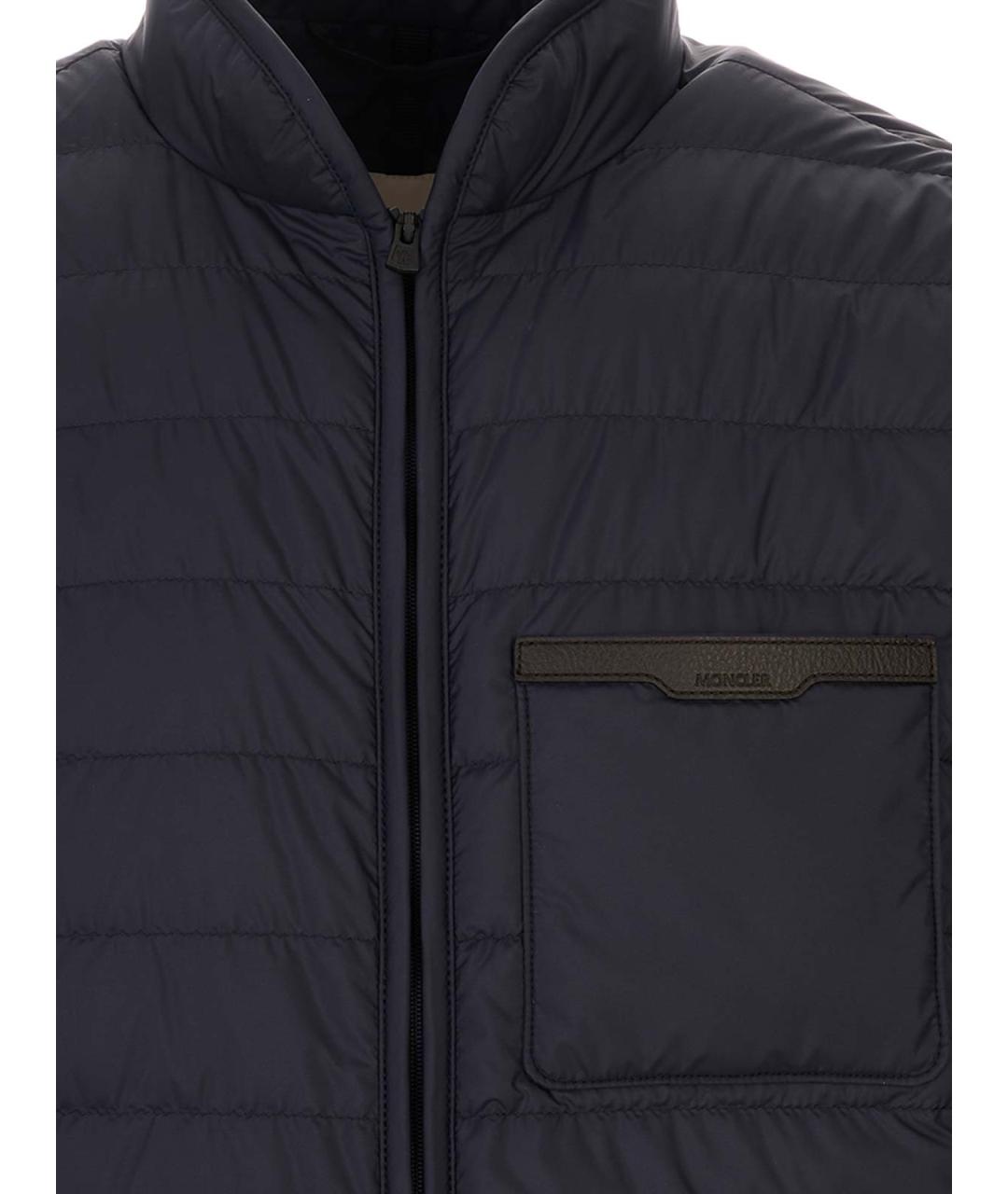 MONCLER Синяя хлопко-полиэстеровая кэжуал рубашка, фото 7
