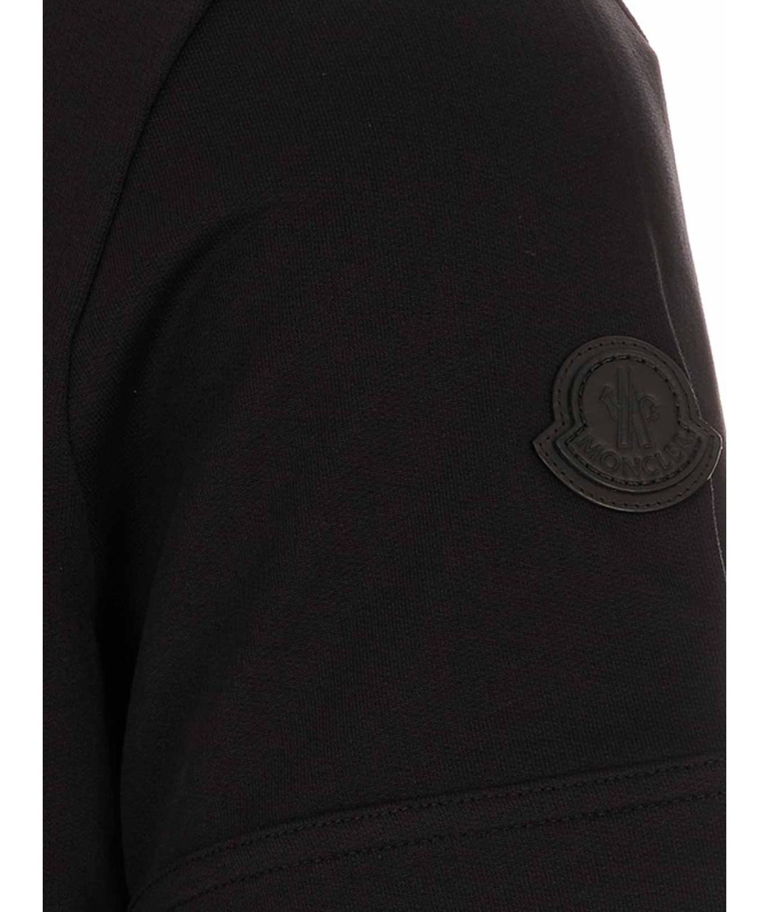MONCLER Черная хлопковая футболка, фото 3