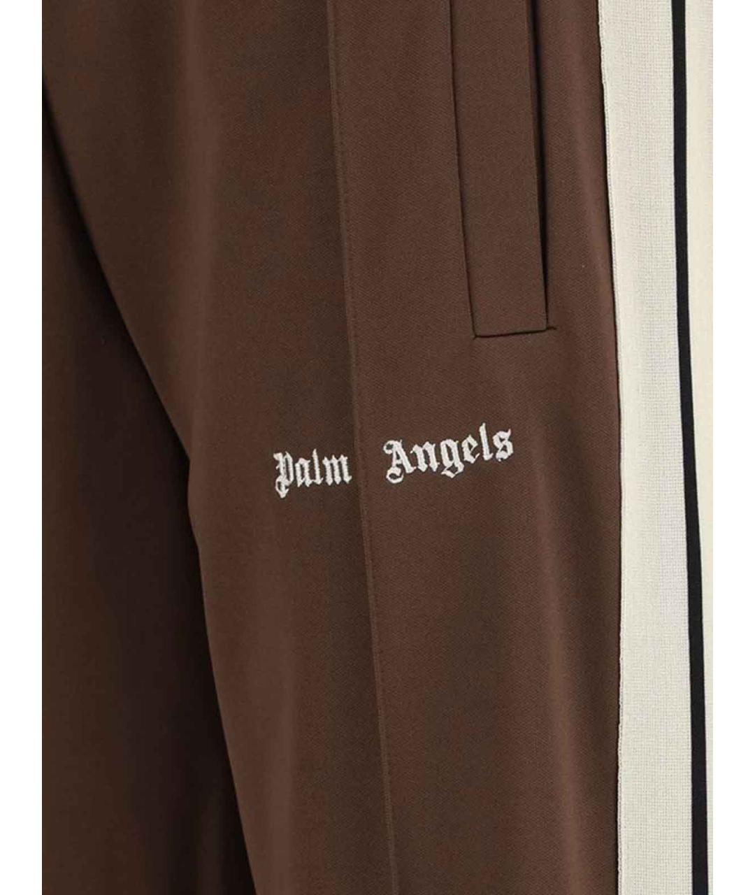PALM ANGELS Коричневые полиэстеровые повседневные брюки, фото 3