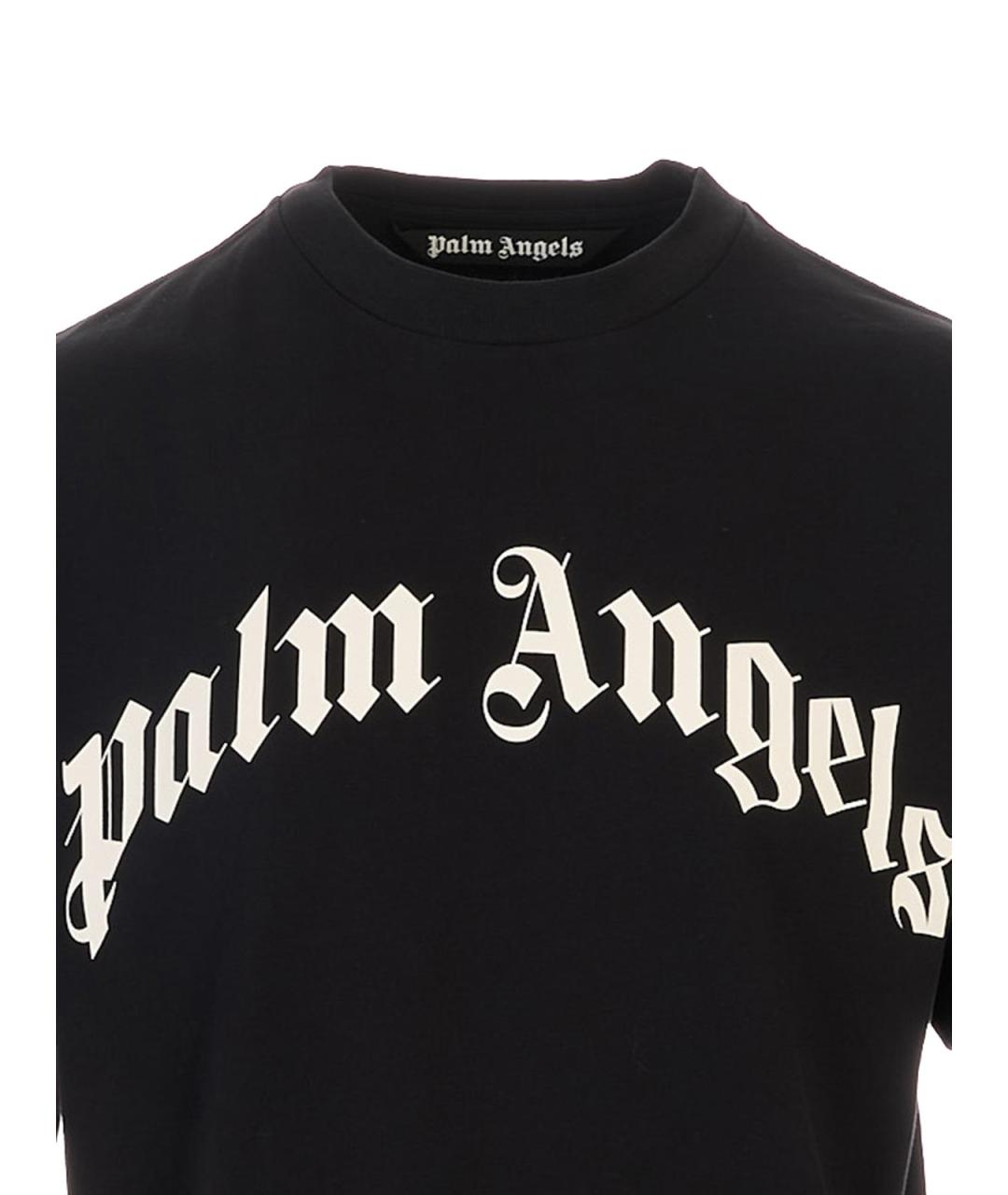 PALM ANGELS Черная хлопковая футболка, фото 3