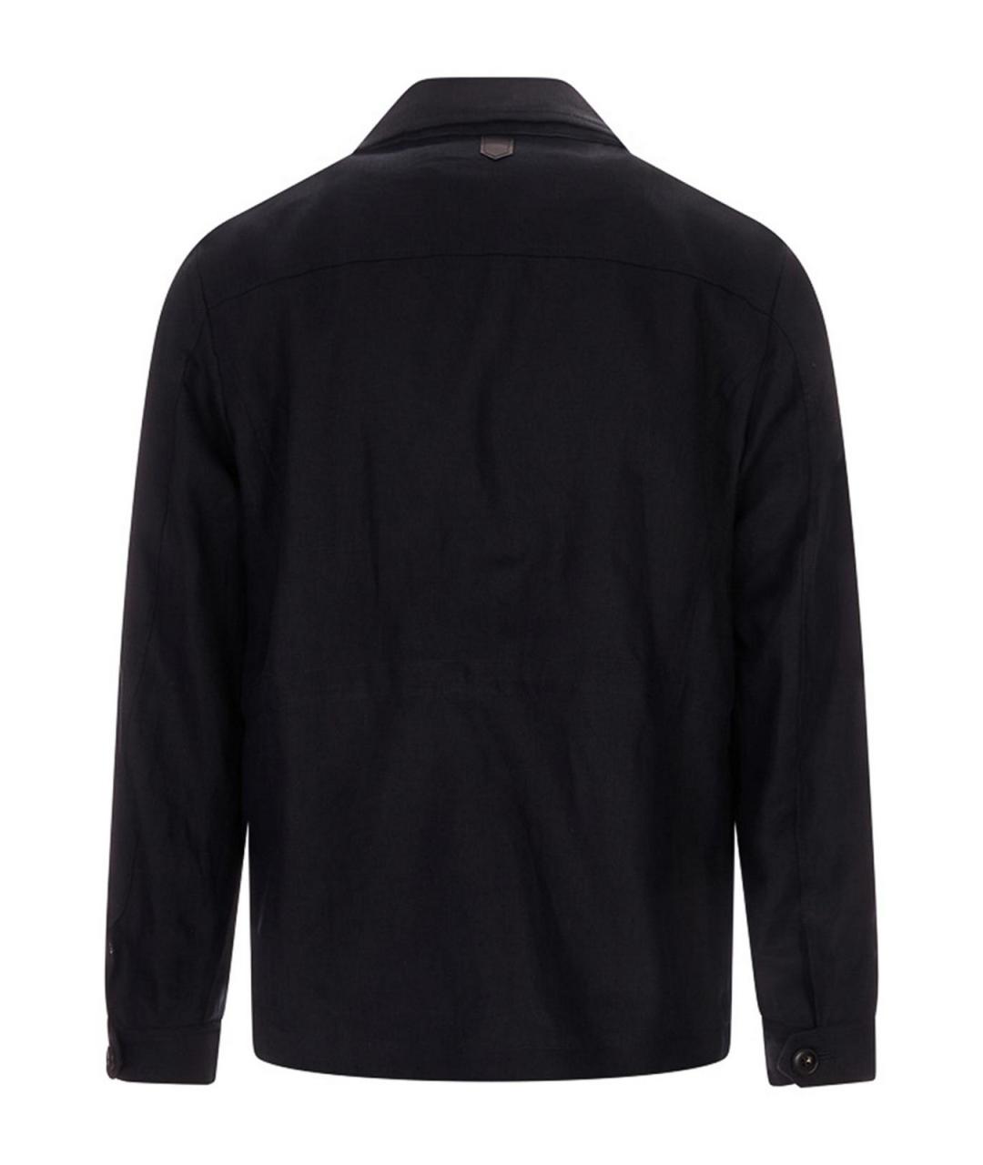 CANALI Синяя льняная кэжуал рубашка, фото 2