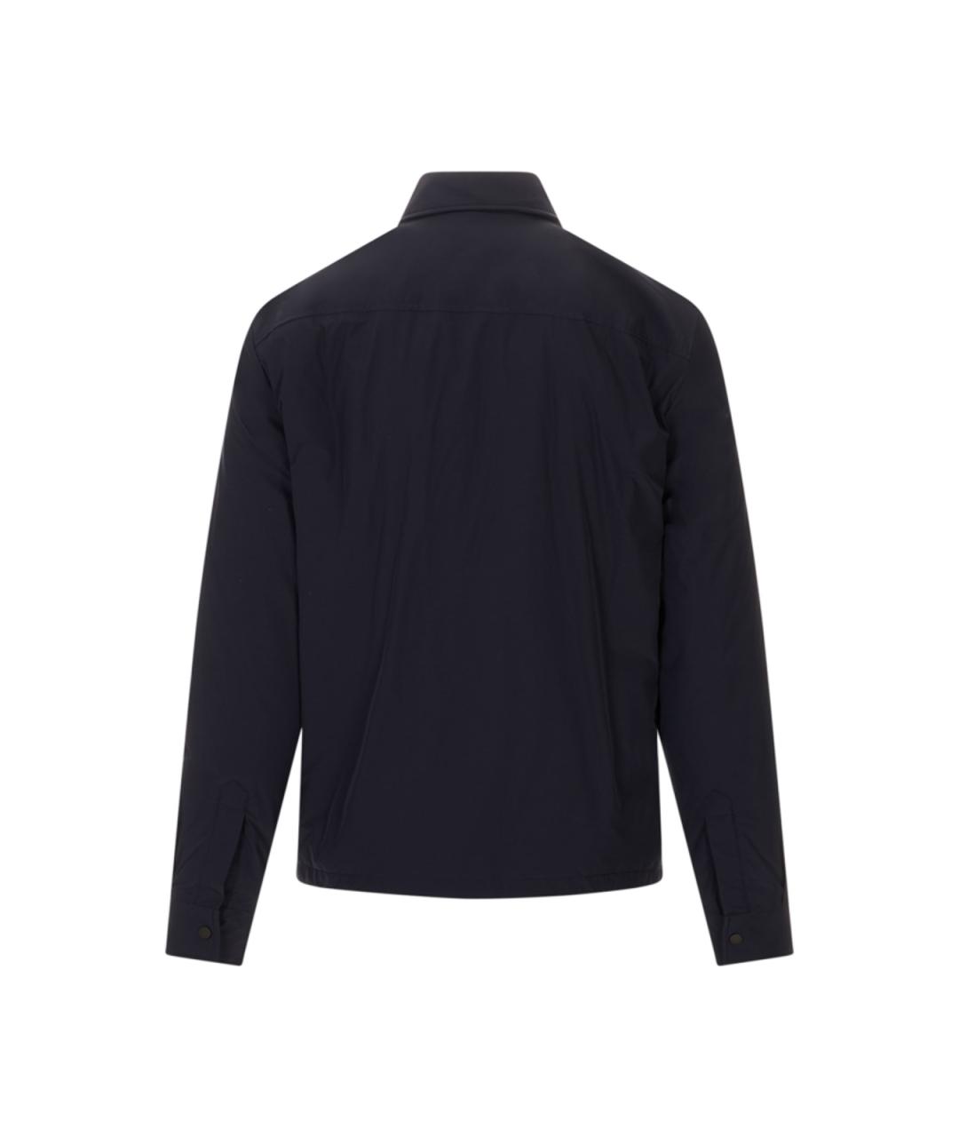 MONCLER Синяя кожаная куртка, фото 2
