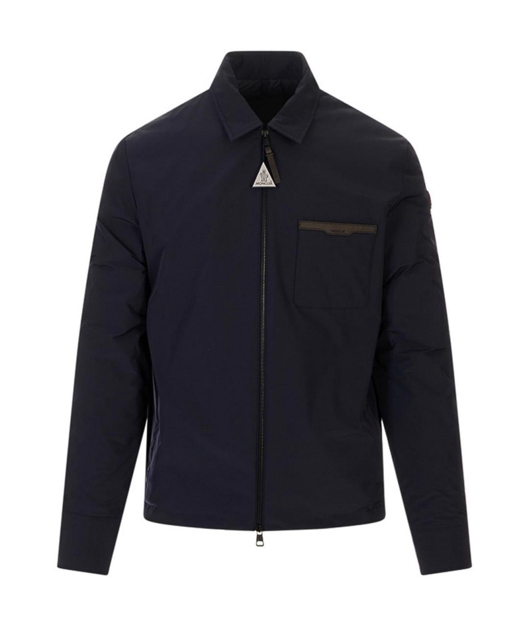 MONCLER Синяя кожаная куртка, фото 1