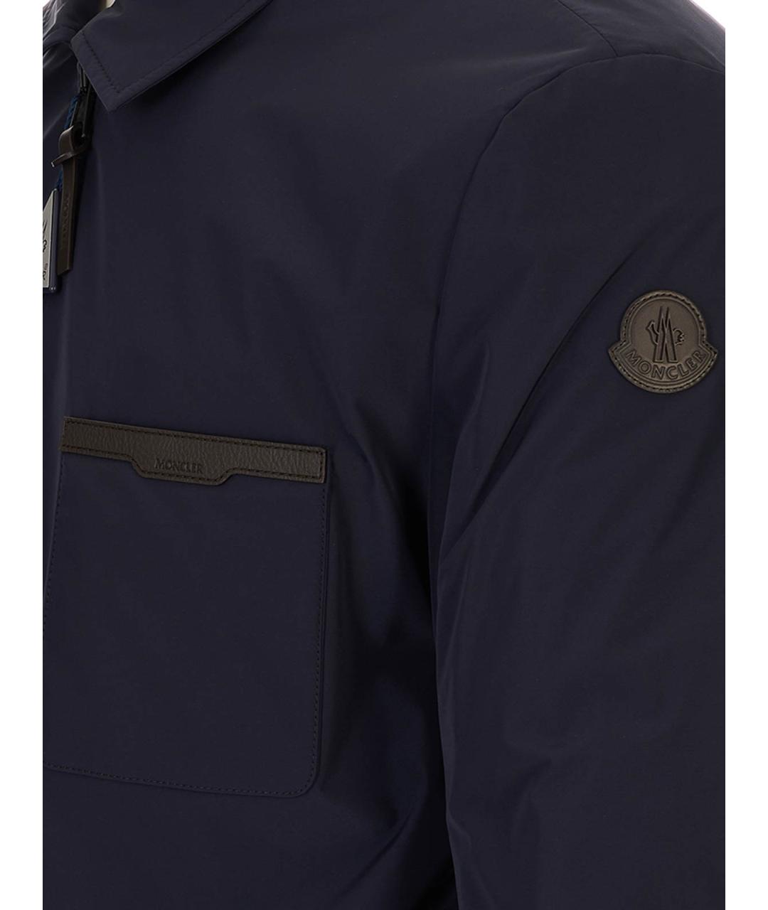 MONCLER Синяя кожаная куртка, фото 3