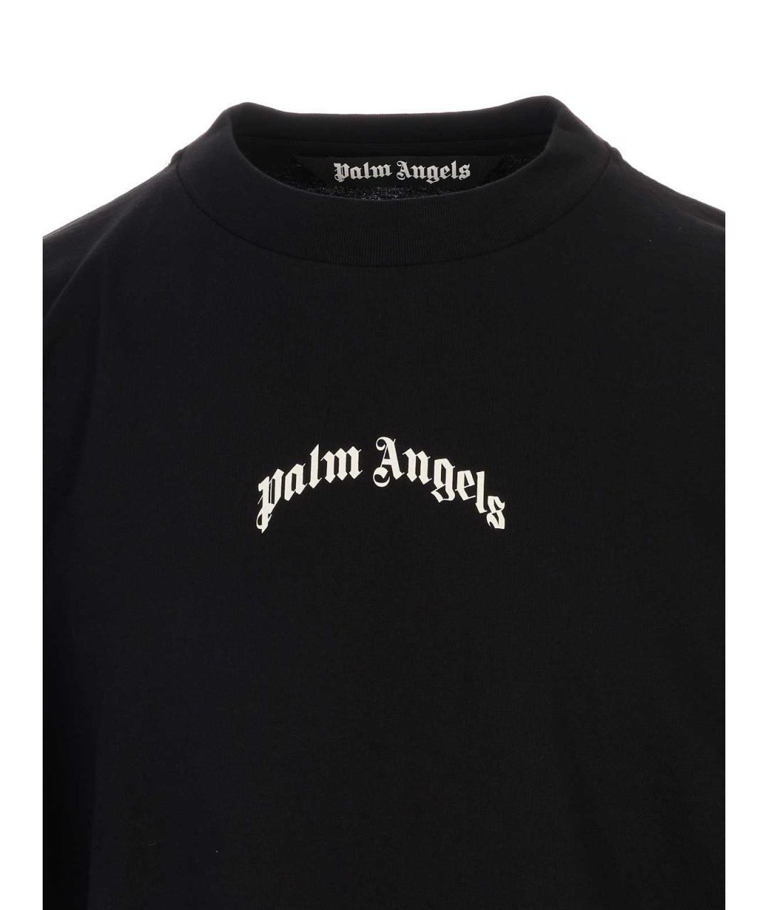 PALM ANGELS Черная хлопковая футболка, фото 3