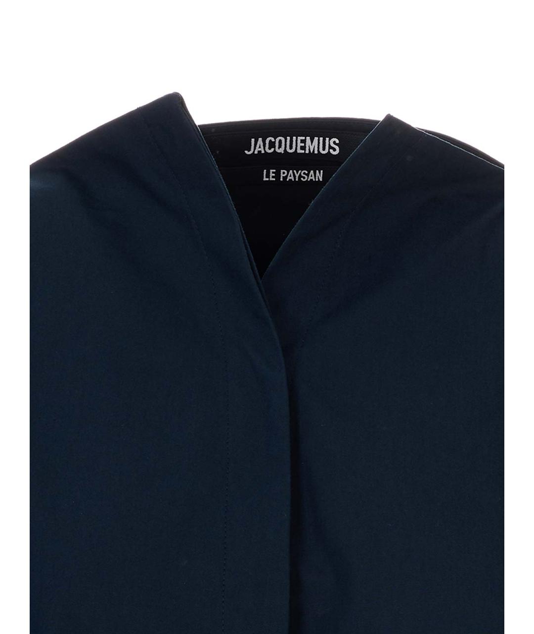 JACQUEMUS Темно-синяя хлопковая рубашка, фото 3