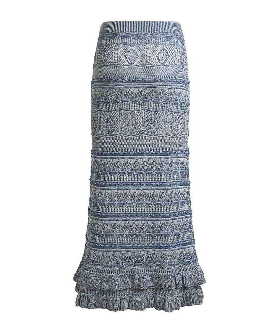 ETRO Синяя хлопковая юбка миди, фото 2