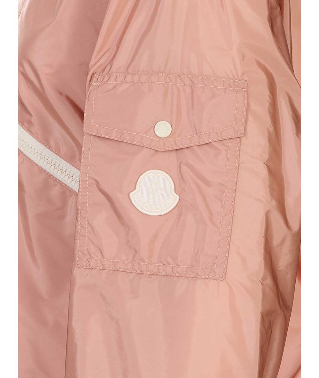 MONCLER Розовая полиамидовая куртка, фото 4