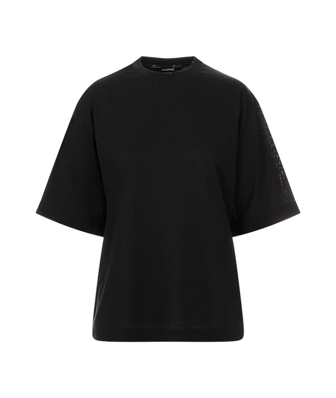 JACQUEMUS Черная хлопковая футболка, фото 1