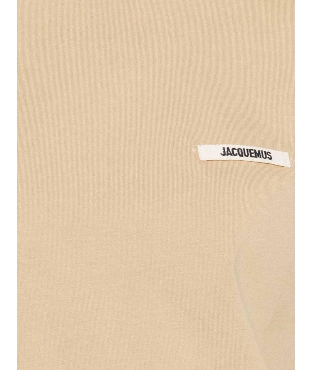 JACQUEMUS Бежевая хлопковая футболка, фото 2