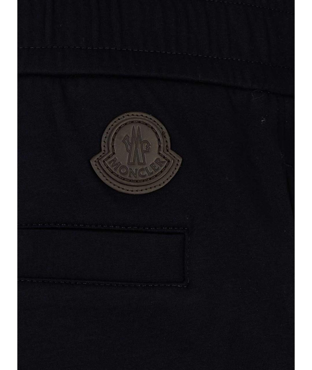 MONCLER Синие хлопковые повседневные брюки, фото 3
