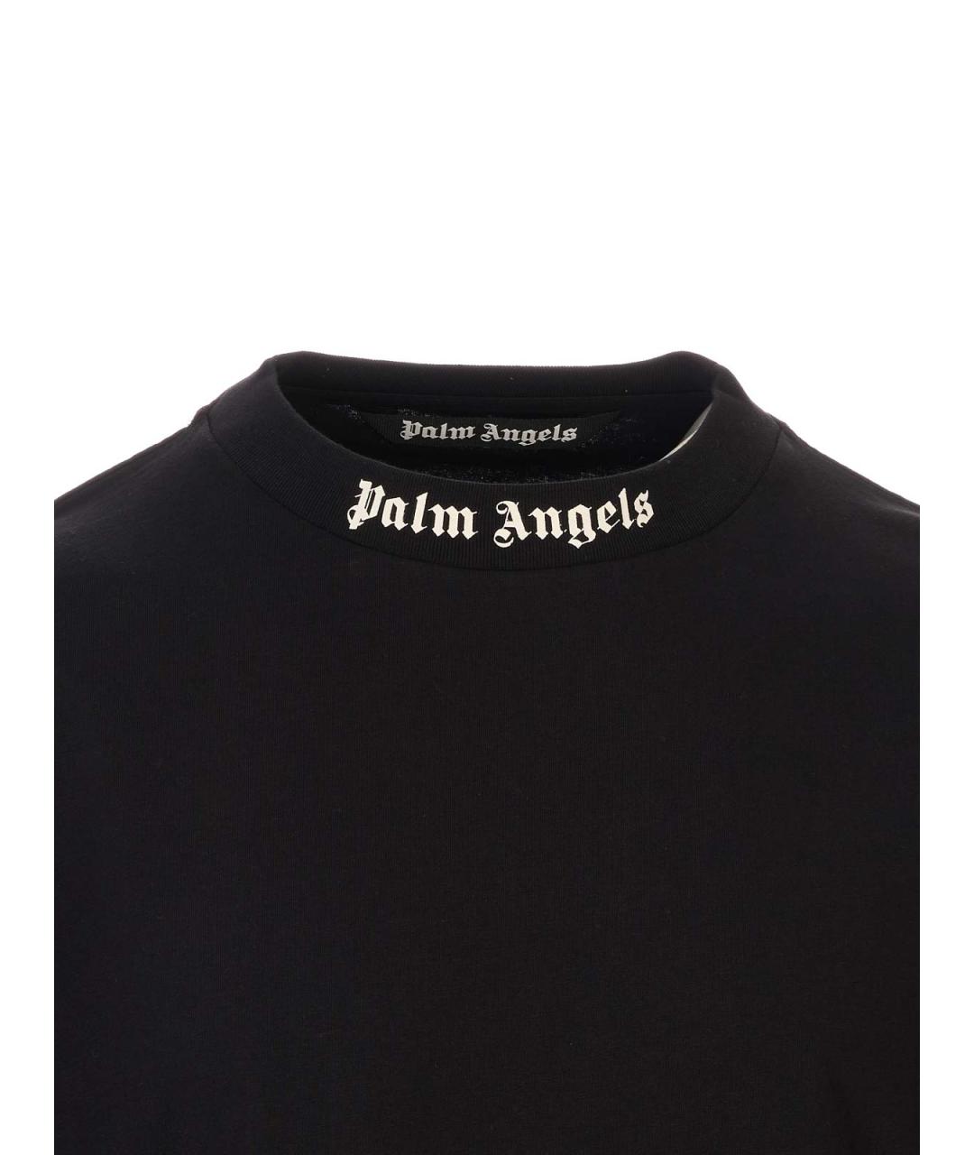 PALM ANGELS Черная хлопковая футболка, фото 3