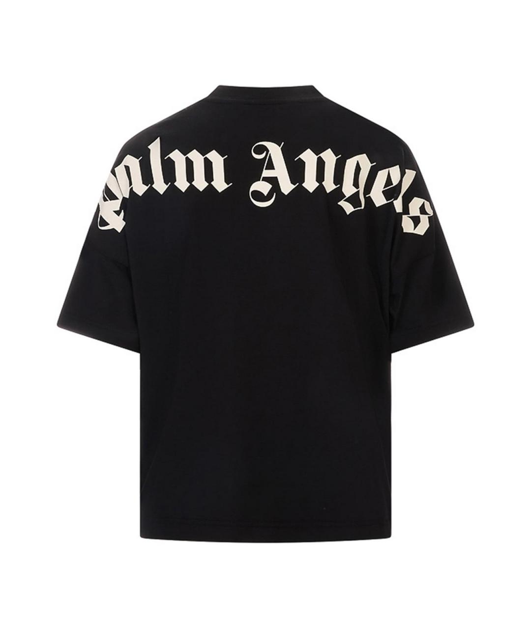 PALM ANGELS Черная хлопковая футболка, фото 2