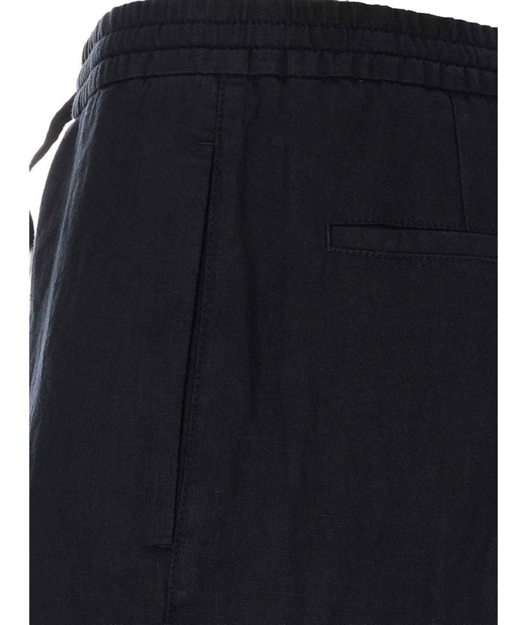 CANALI Темно-синие льняные повседневные брюки, фото 3