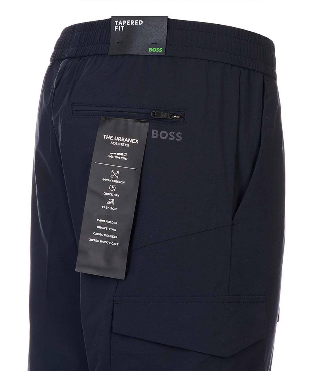 HUGO BOSS Темно-синие полиамидовые повседневные брюки, фото 3