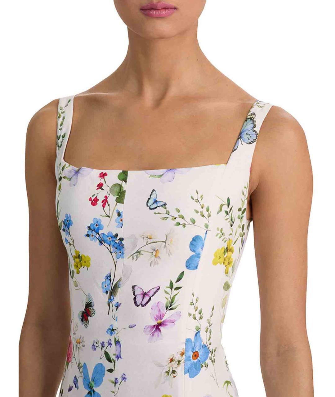 ALICE+OLIVIA Мульти льняное коктейльное платье, фото 3