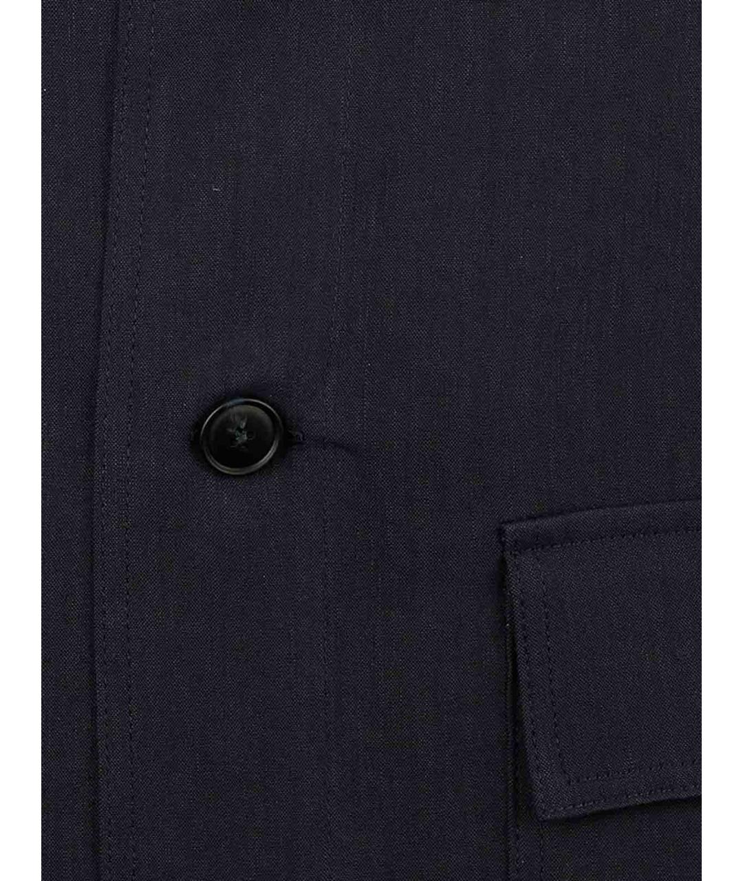 HUGO BOSS Синяя льняная классическая рубашка, фото 2