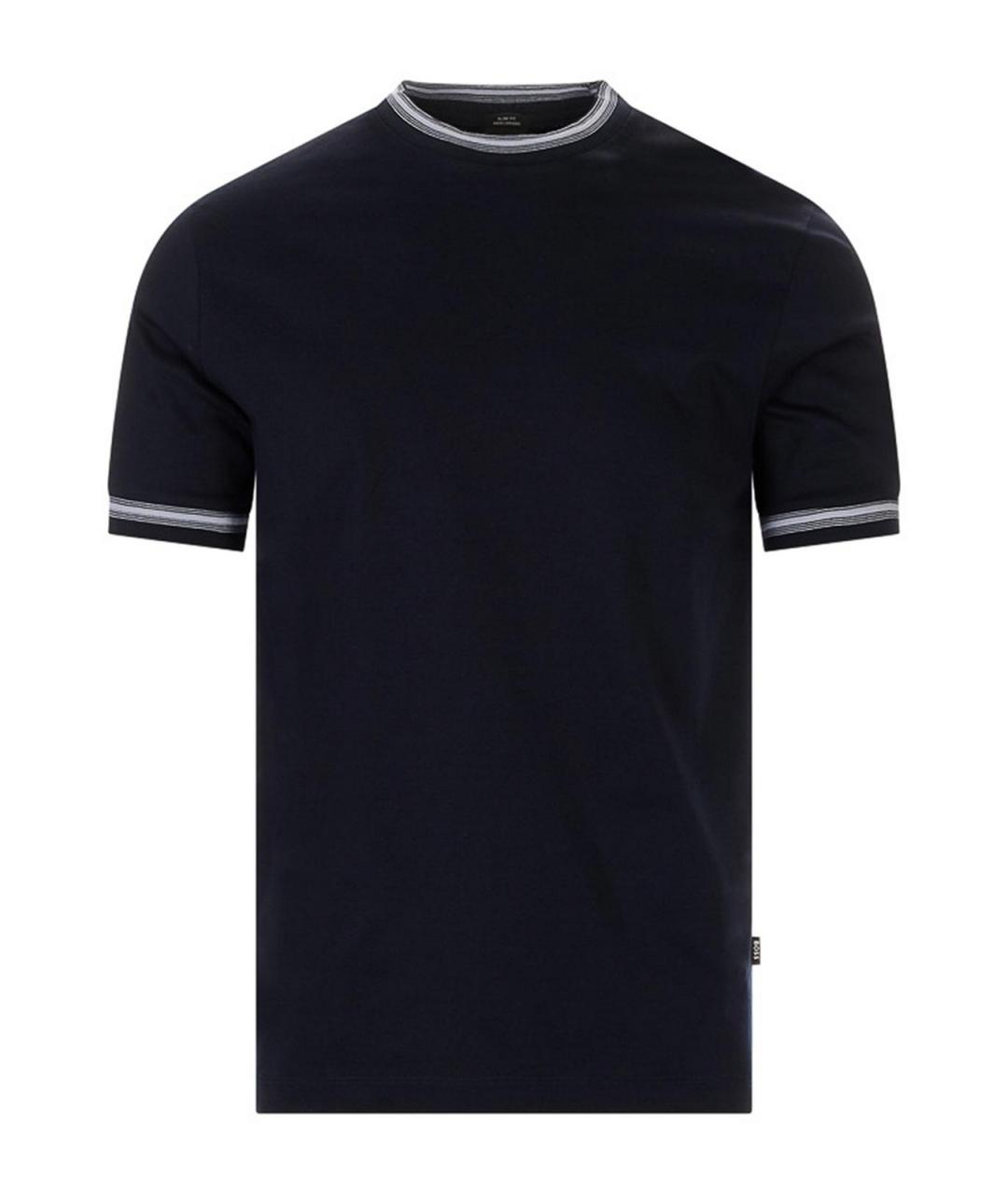HUGO BOSS Темно-синяя хлопковая футболка, фото 1