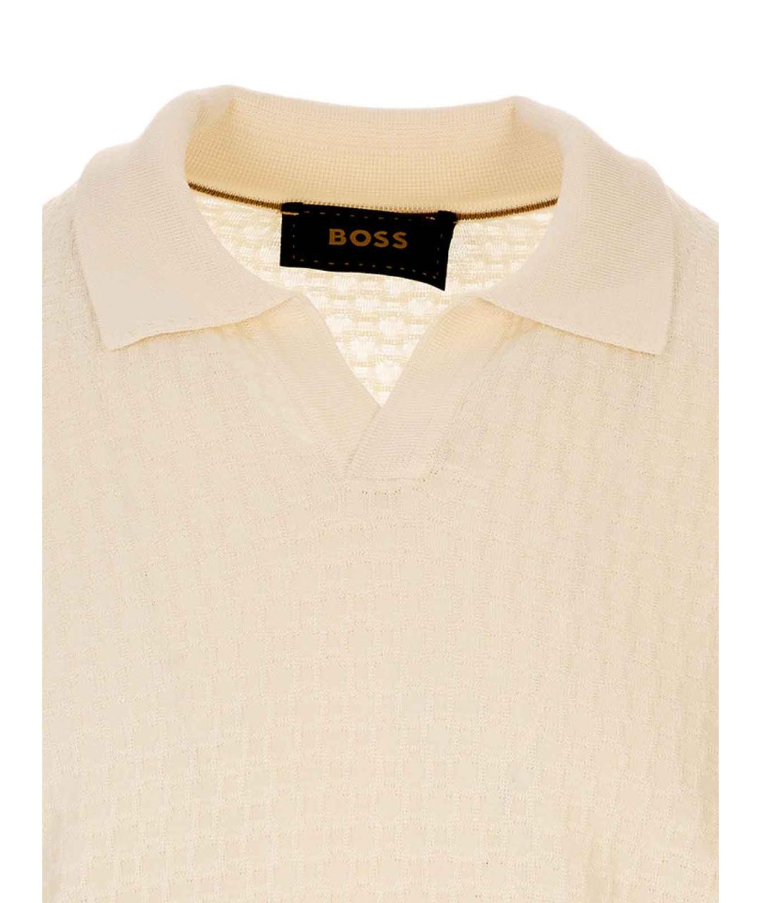 HUGO BOSS Бежевый шелковый джемпер / свитер, фото 3