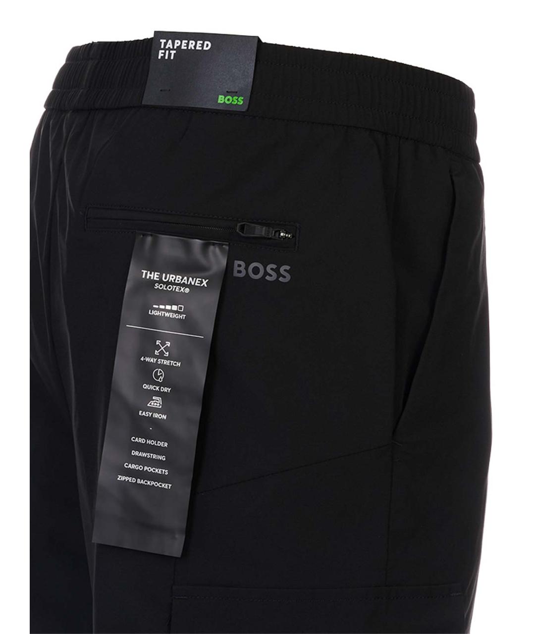 HUGO BOSS Черные полиамидовые повседневные брюки, фото 3