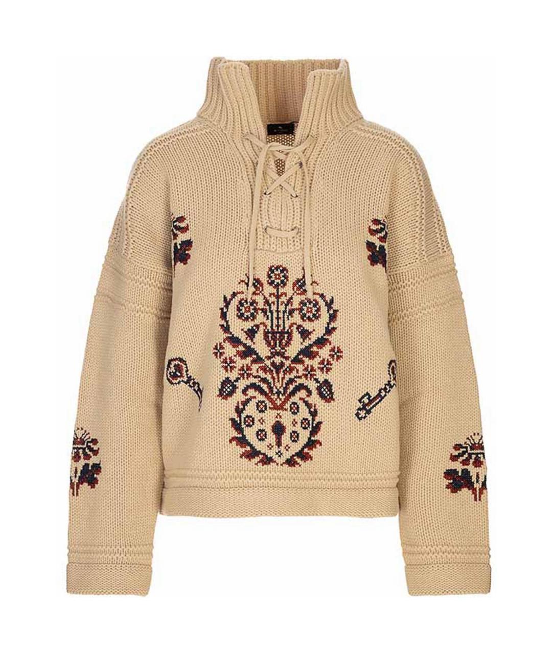 ETRO Коричневый шерстяной джемпер / свитер, фото 1