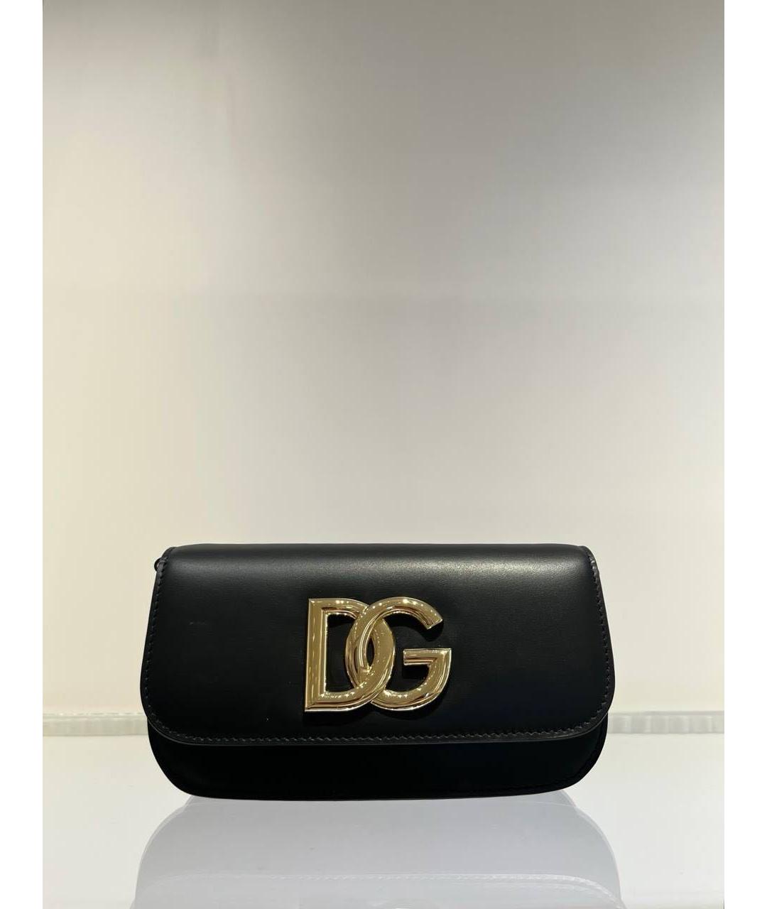 DOLCE&GABBANA Черная кожаная сумка с короткими ручками, фото 4