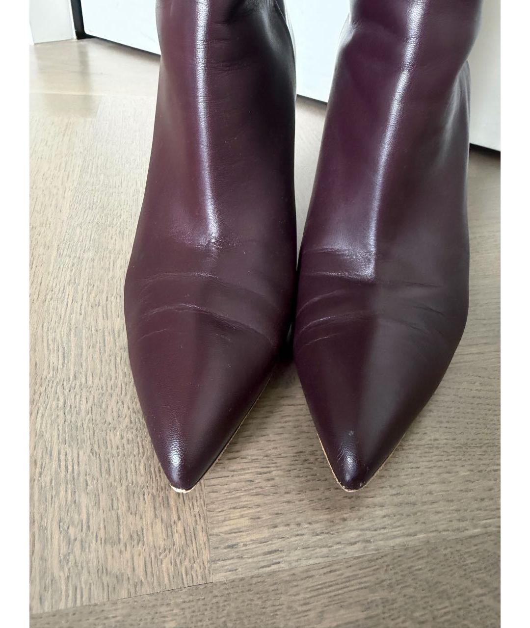 GUCCI Бордовые кожаные сапоги, фото 3
