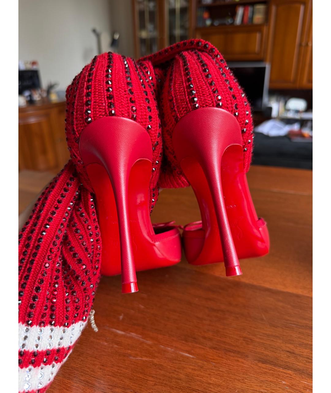 CHRISTIAN LOUBOUTIN Красные кожаные туфли, фото 4