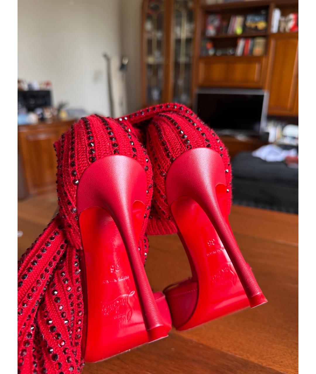 CHRISTIAN LOUBOUTIN Красные кожаные туфли, фото 5