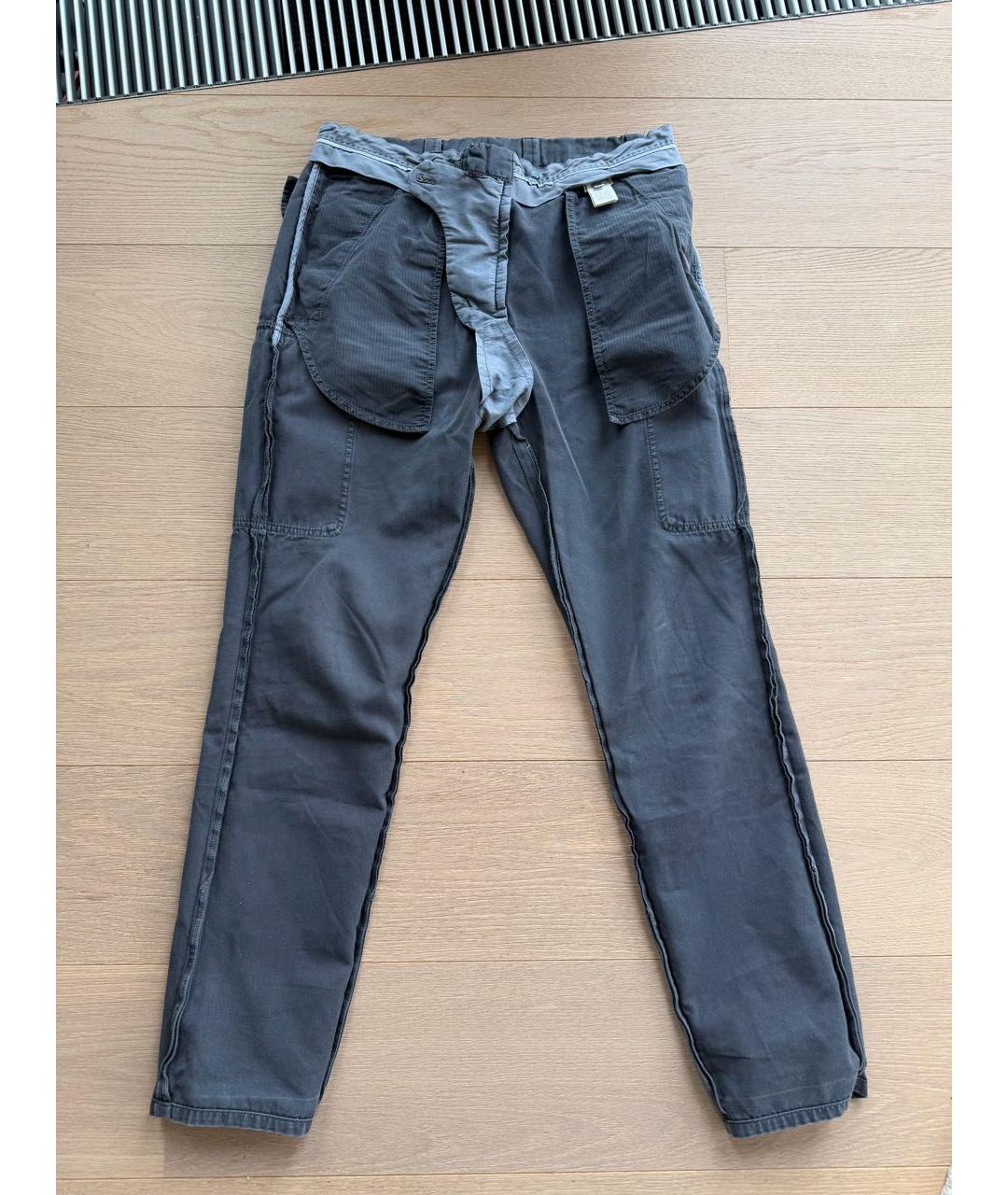 BRUNELLO CUCINELLI Антрацитовые хлопковые брюки чинос, фото 4